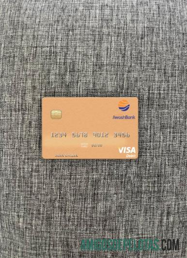 Etiópia Awash International Bank Visa Cartão de Débito Photolook Front amostra